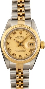 Rolex Ladies Datejust 69173 Champagne Roman Dial