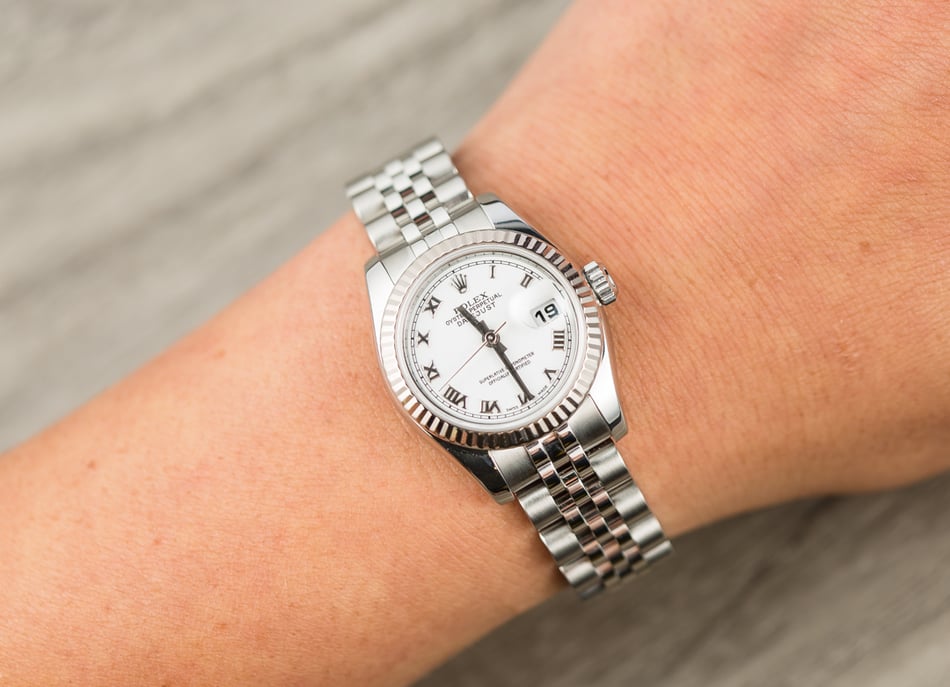 Rolex Lady-Datejust 179174 White Roman Dial