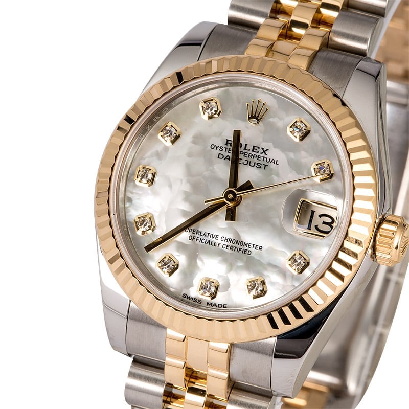 rolex mother of pearl diamond dial