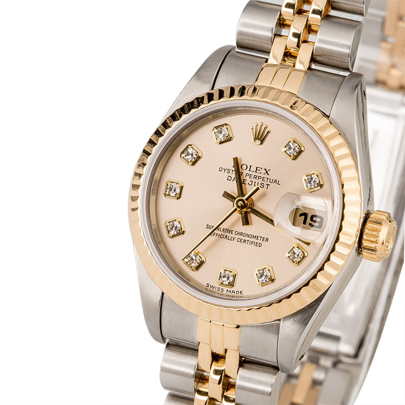 Preowned Rolex Datejust Silver Diamond Dial