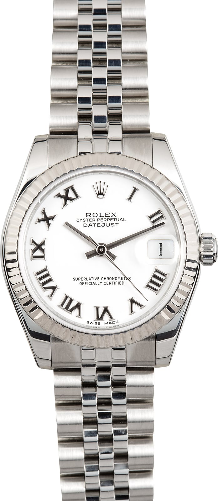 rolex datejust white roman