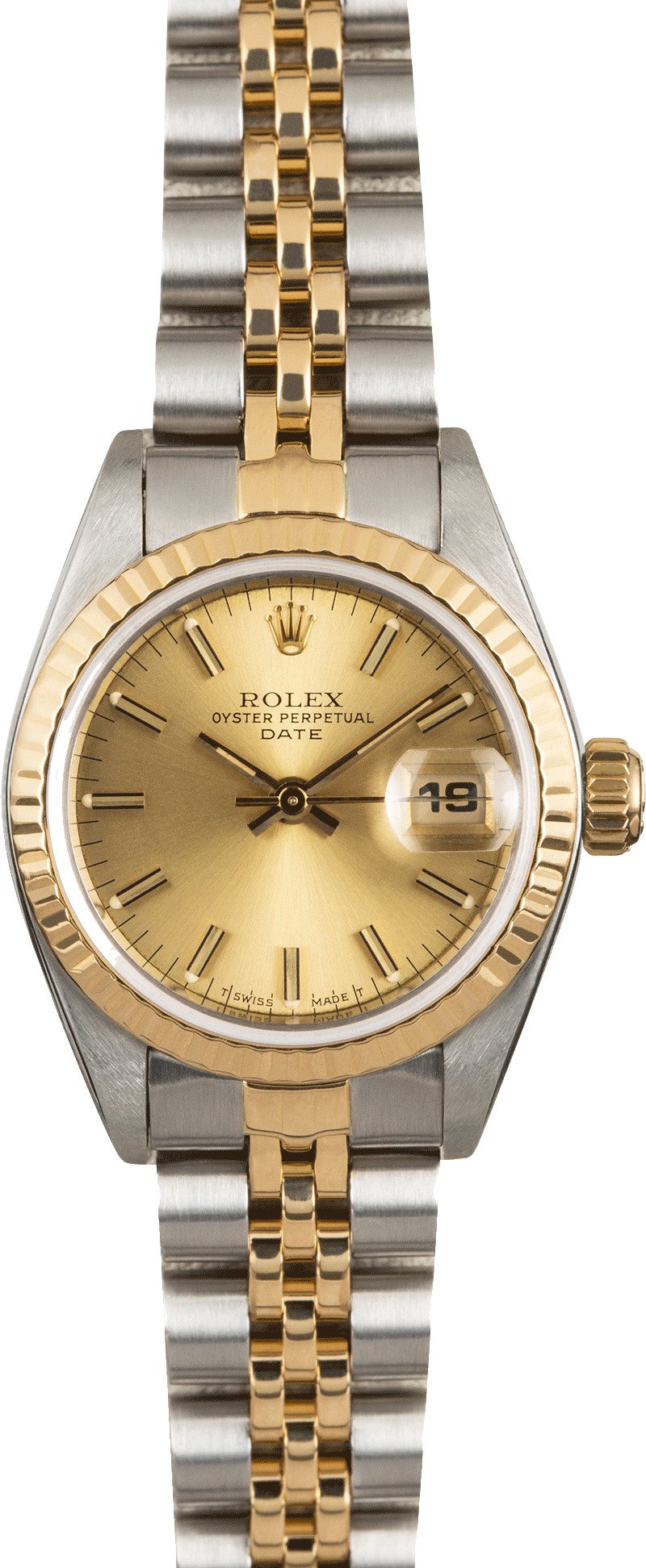 rolex oyster two tone women's