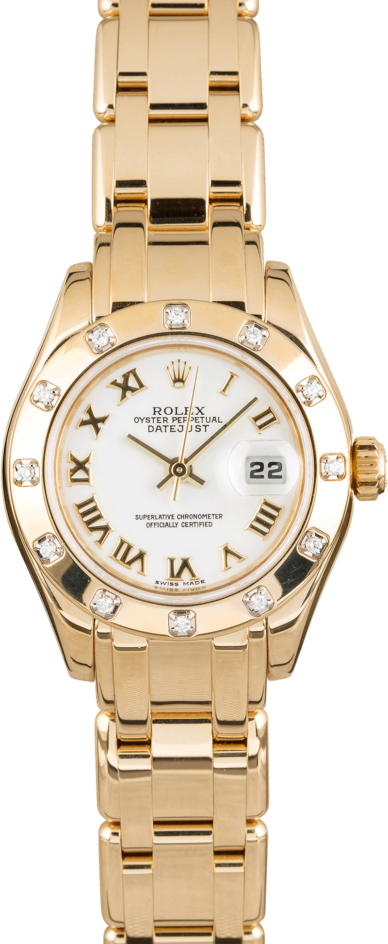 Rolex Lady Pearlmaster 80318 Diamond Bezel 18K