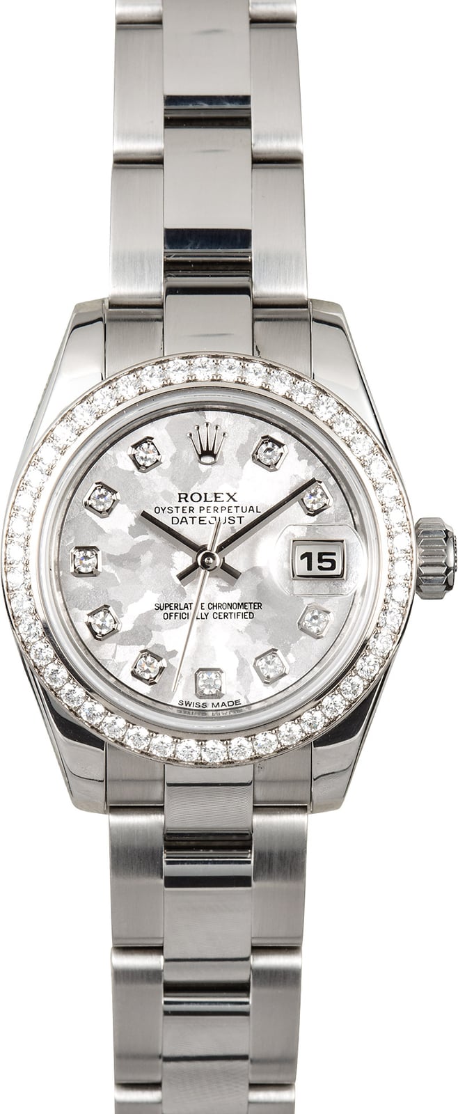 rolex women's diamond bezel watch