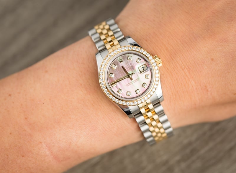 rolex lady datejust mother of pearl