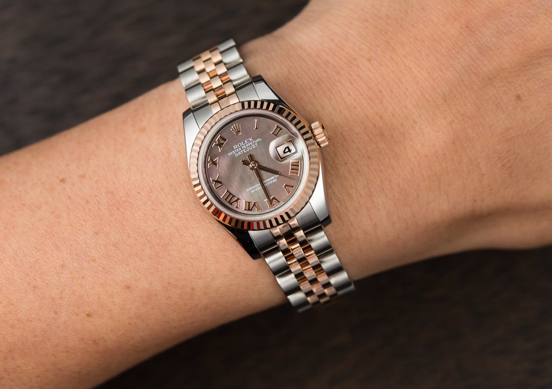 rolex women's datejust mother of pearl