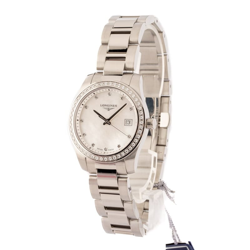 Ladies Longines Conquest Diamond Dial & Bezel