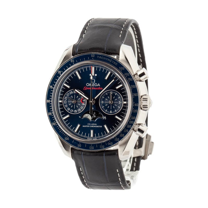 Pre-owned Omega Speedmaster Moonphase Blue Dial