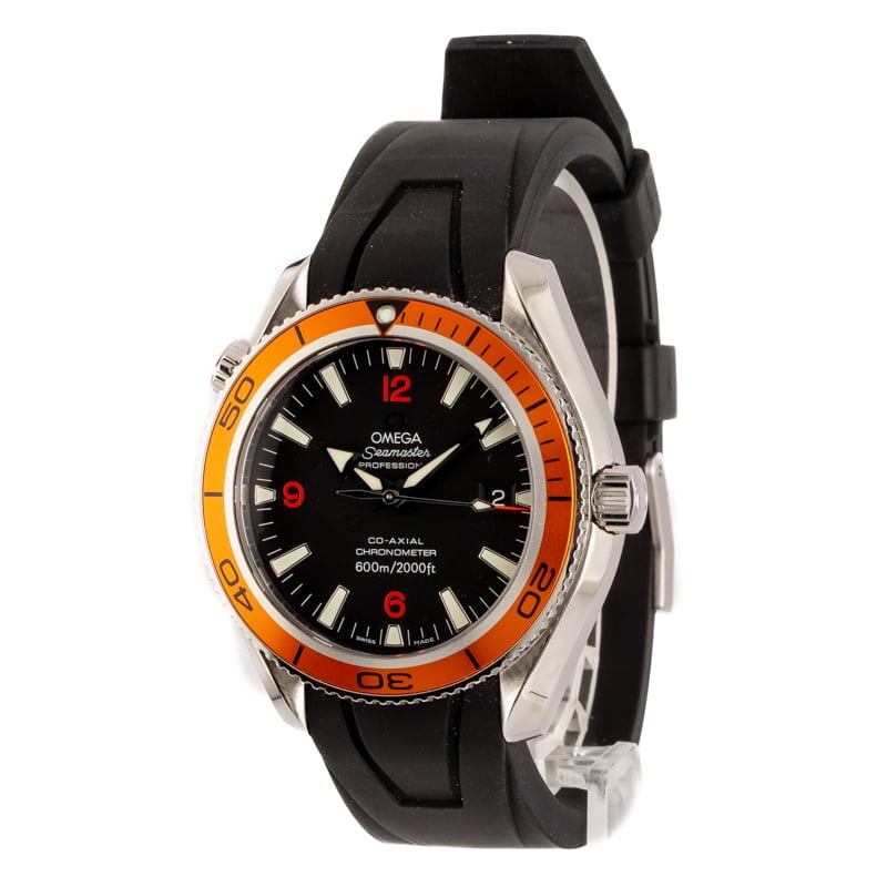 Mens Omega Seamaster Planet Ocean Orange Bezel