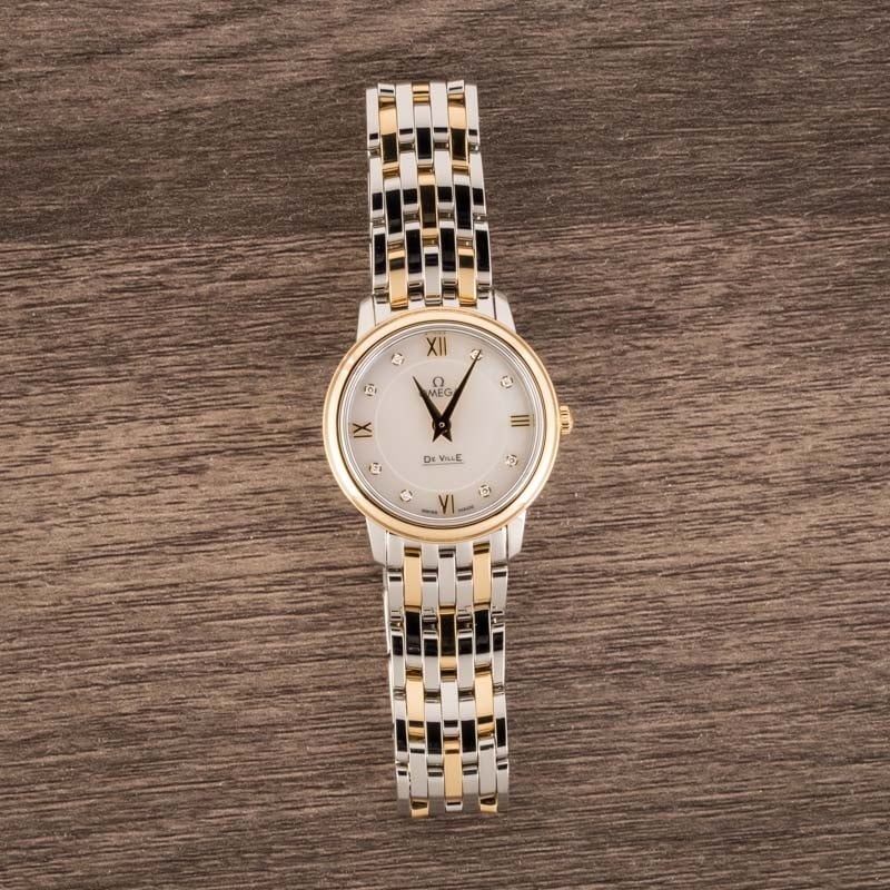 Ladies Omega De Ville Prestige Steel & 18k Yellow Gold