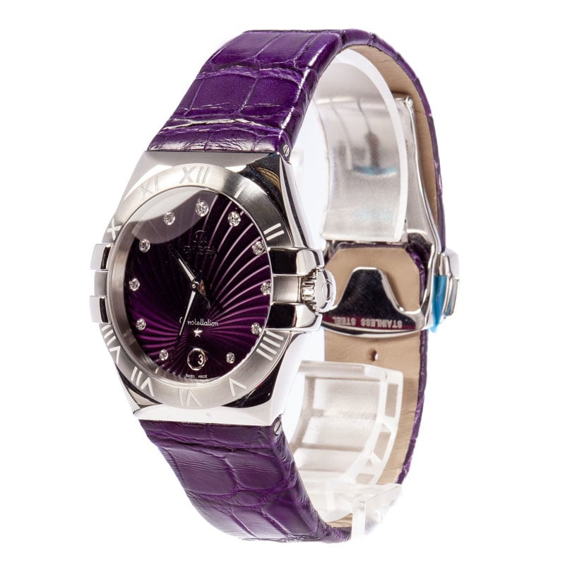 Omega Constellation Stainless Steel Purple Diamond Dial