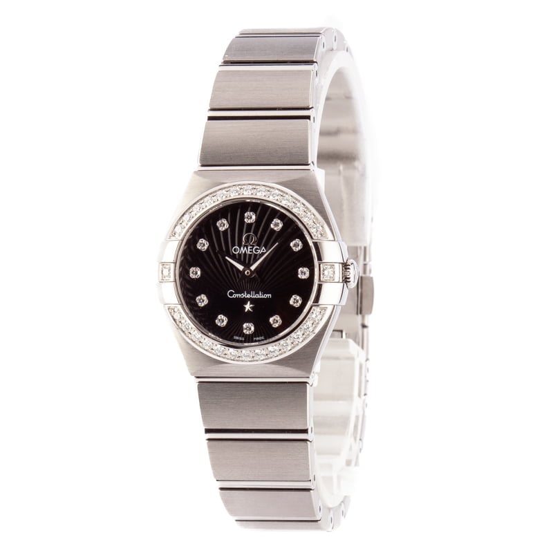 Womens Omega Constellation Black Diamond Dial