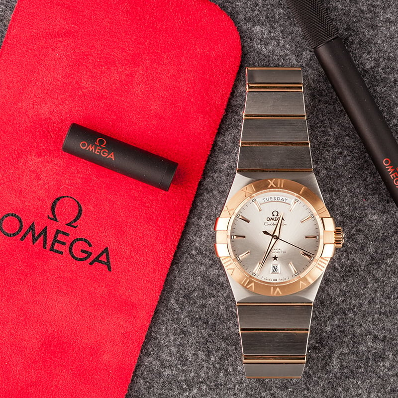 New Omega Constellation Two Tone Silver Dial