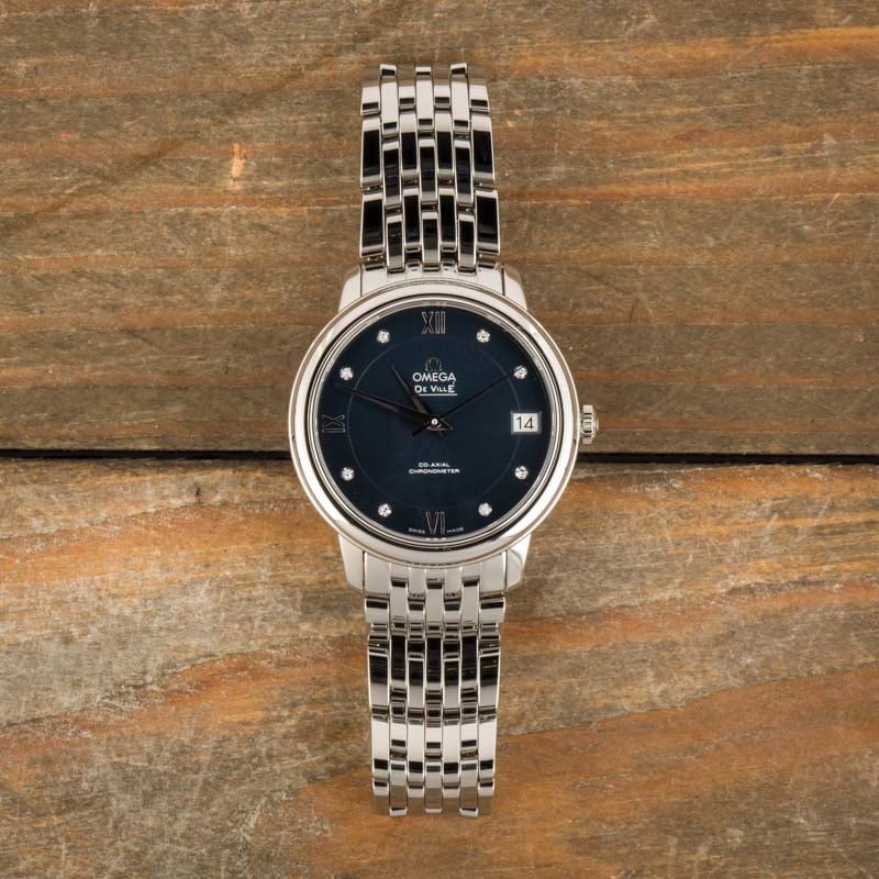 Ladies Omega De Ville Prestige Blue Diamond Dial