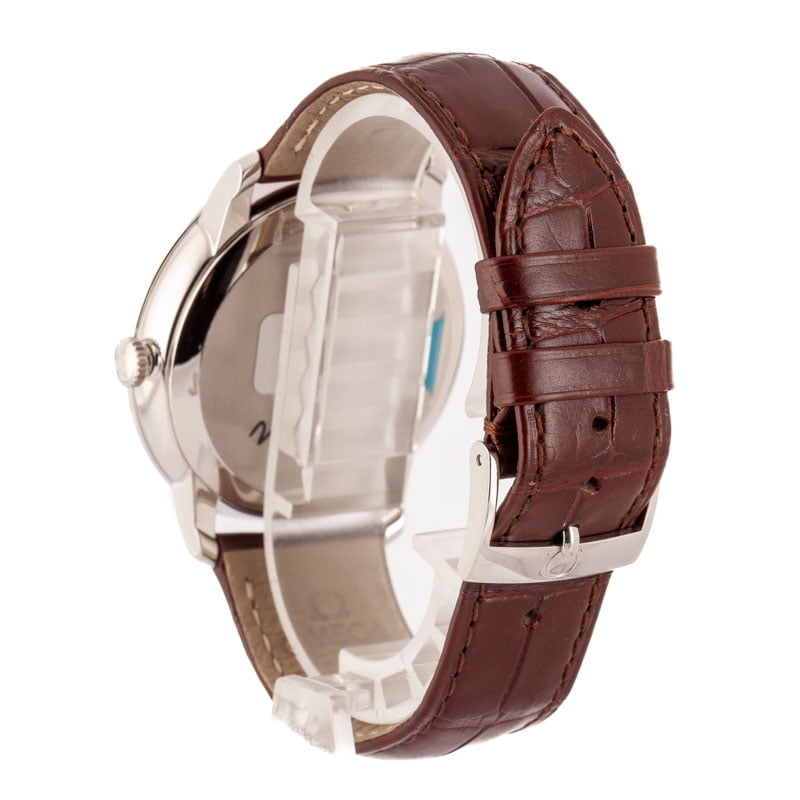 Omega De Ville Prestige Silver Dial & Brown Leather Strap