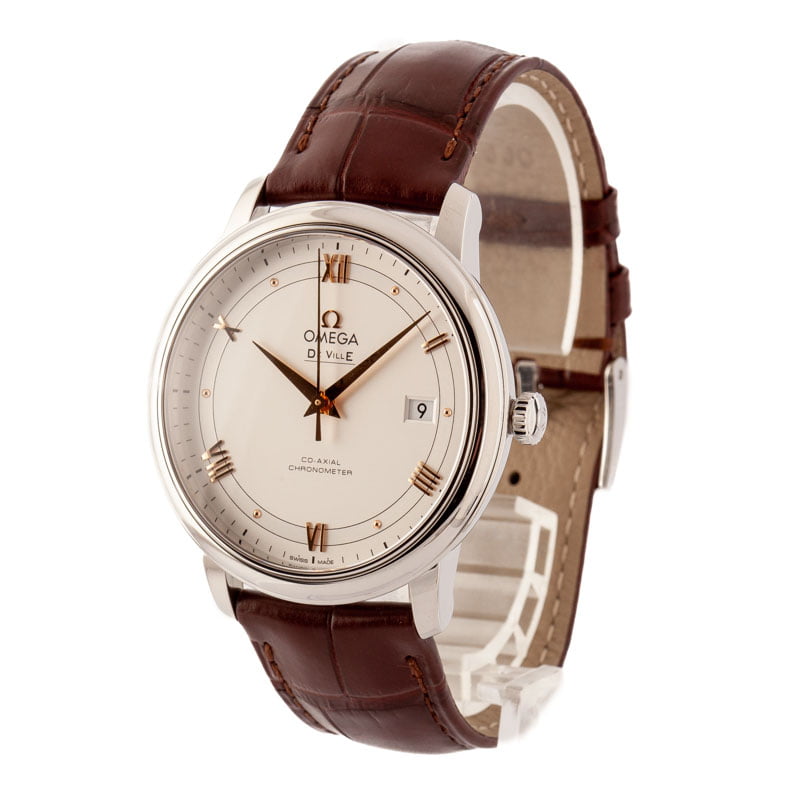 Omega De Ville Prestige Silver Dial & Brown Leather Strap