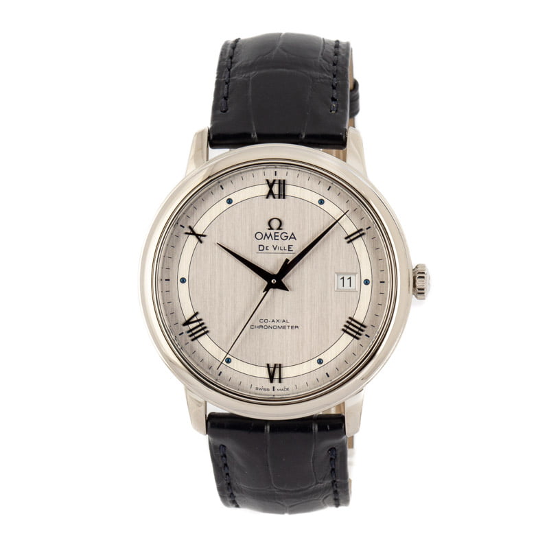 Omega De Ville Prestige Rhodium Silvery Dial