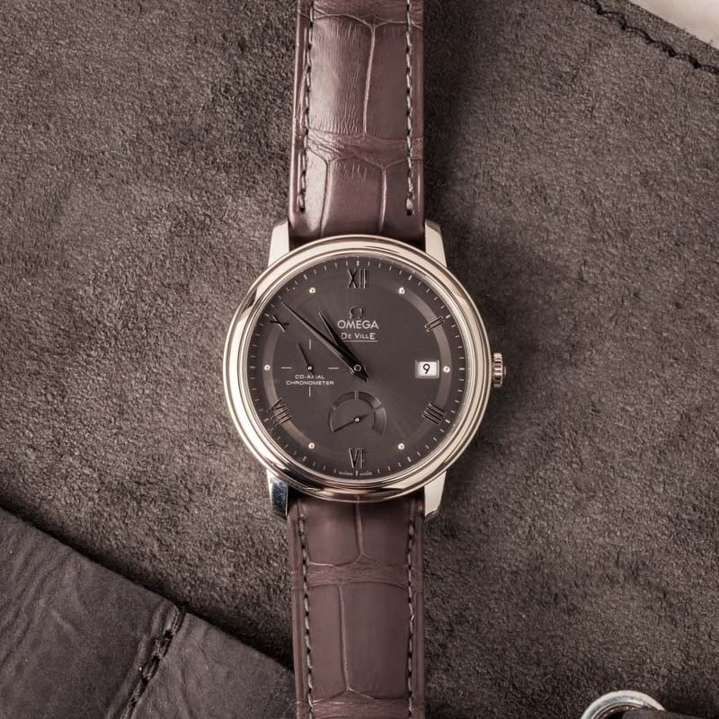 Omega De Ville Prestige Grey Dial & Leather Strap