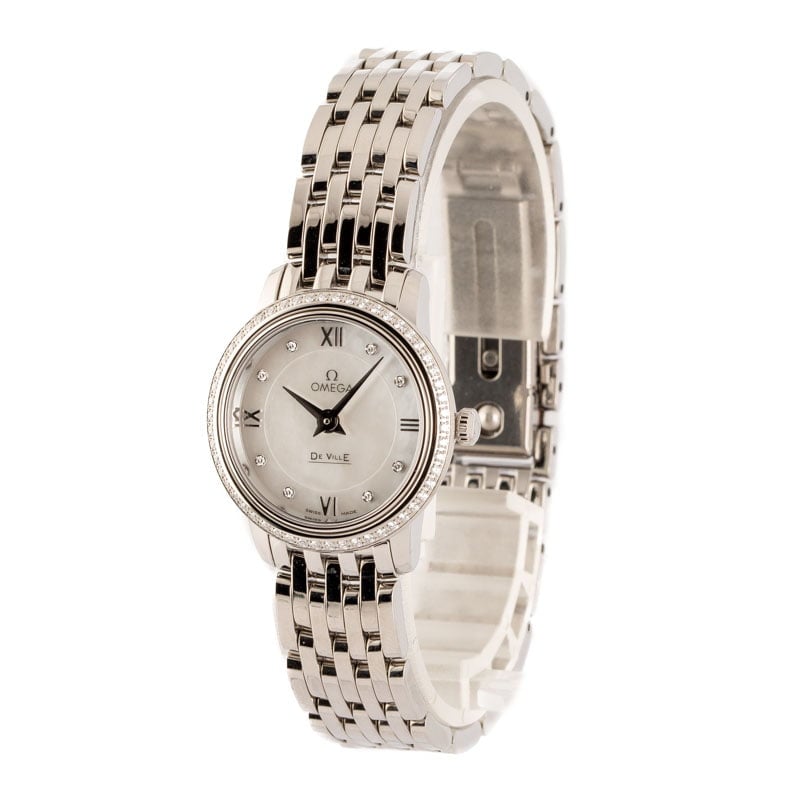 Ladies Omega De Ville Prestige Diamond Dial & Bezel