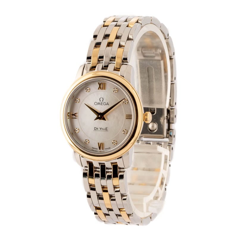 Ladies Omega De Ville Prestige Steel & 18k Yellow Gold