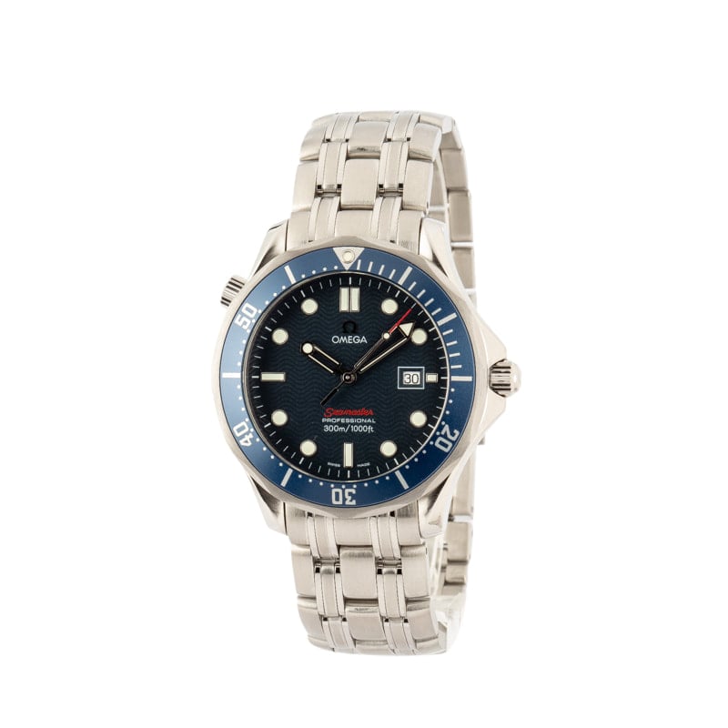 Pre-Owned Omega Seamaster Quartz Blue Wave Dial