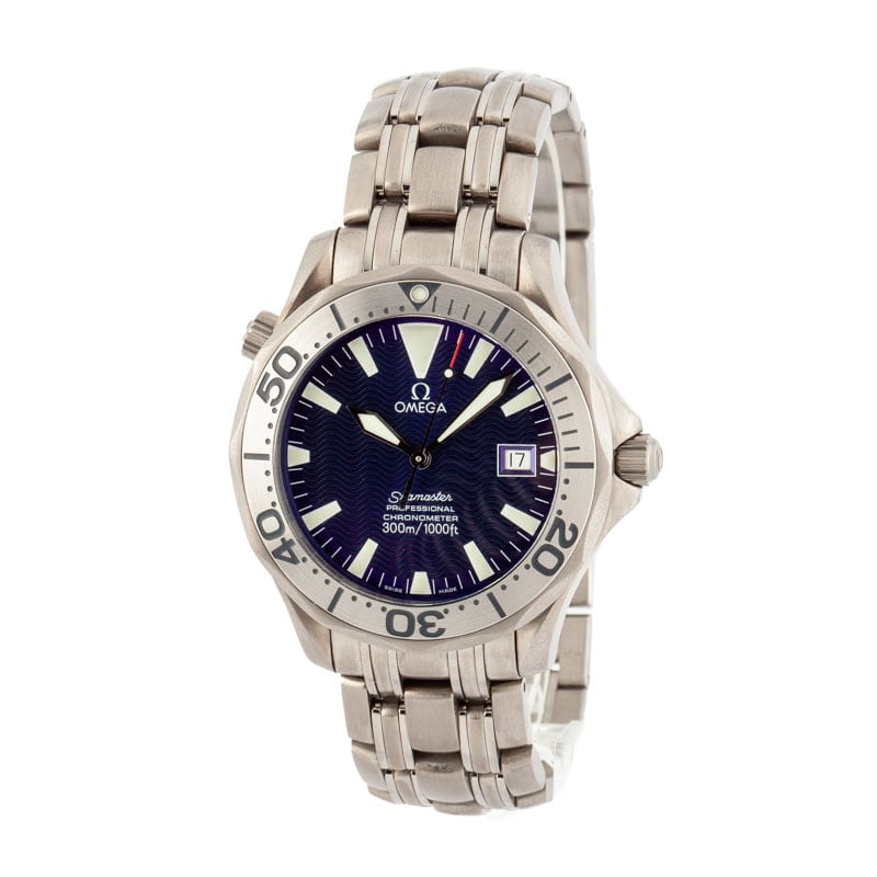 Pre-owned Omega Seamaster Titanium Blue Dial