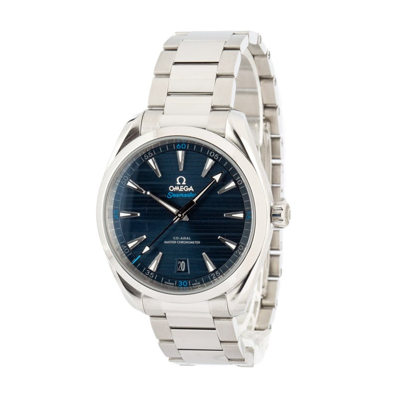 Pre-Owned Omega Seamaster Aqua Terra Blue Teak Dial