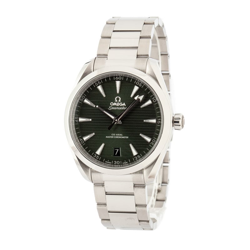 Pre-owned Omega Seamaster Aqua Terra 150M Green Teak Dial