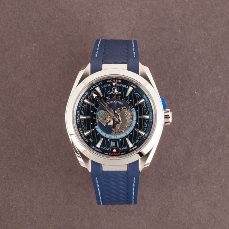 Omega Seamaster Aqua Terra 150M Worldtimer Blue Dial