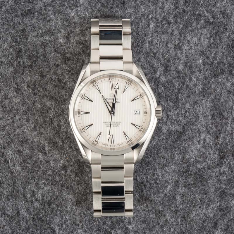 Pre-owned Omega Seamaster Aqua Terra 150M Silver Teak Dial