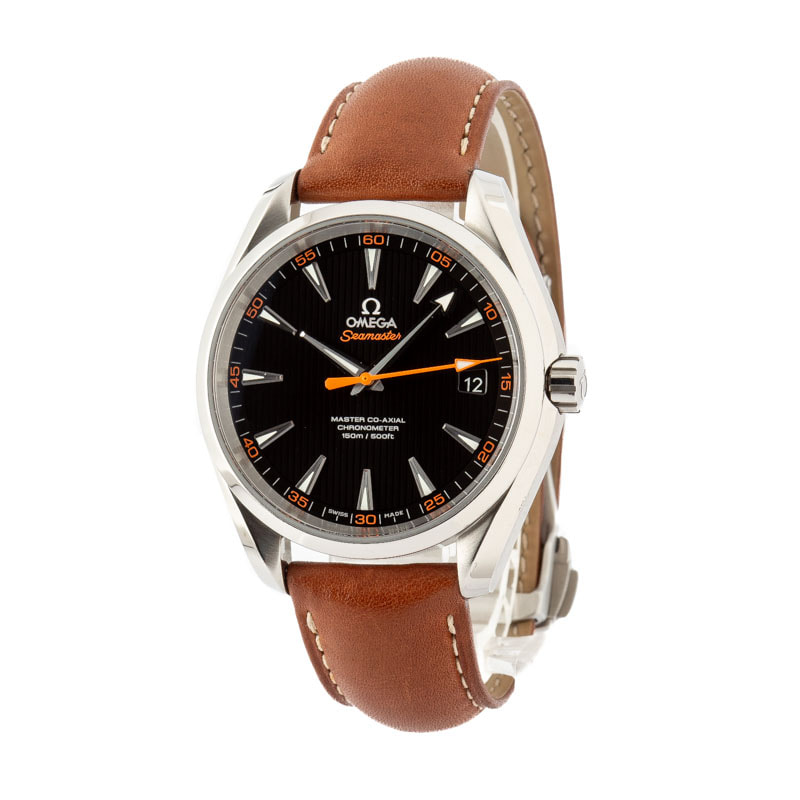 Preowned Omega Seamaster Aqua Terra Black Teak Dial