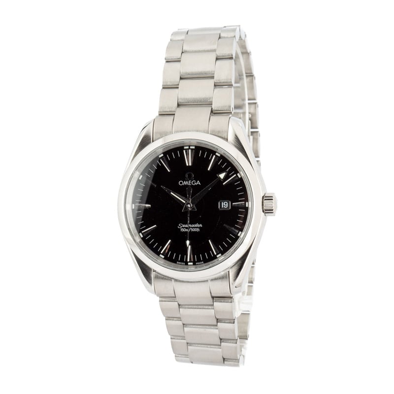 Pre-owned Omega Seamaster Aqua Terra Black Dial