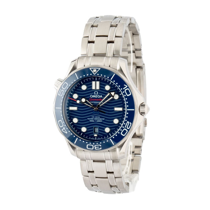 Pre-owned Omega Seamaster Diver 300M Stainless Steel Blue Dial