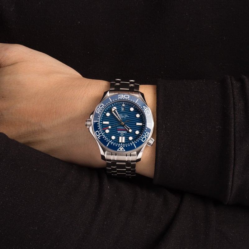 Pre-owned Omega Seamaster Diver 300M Stainless Steel Blue Dial