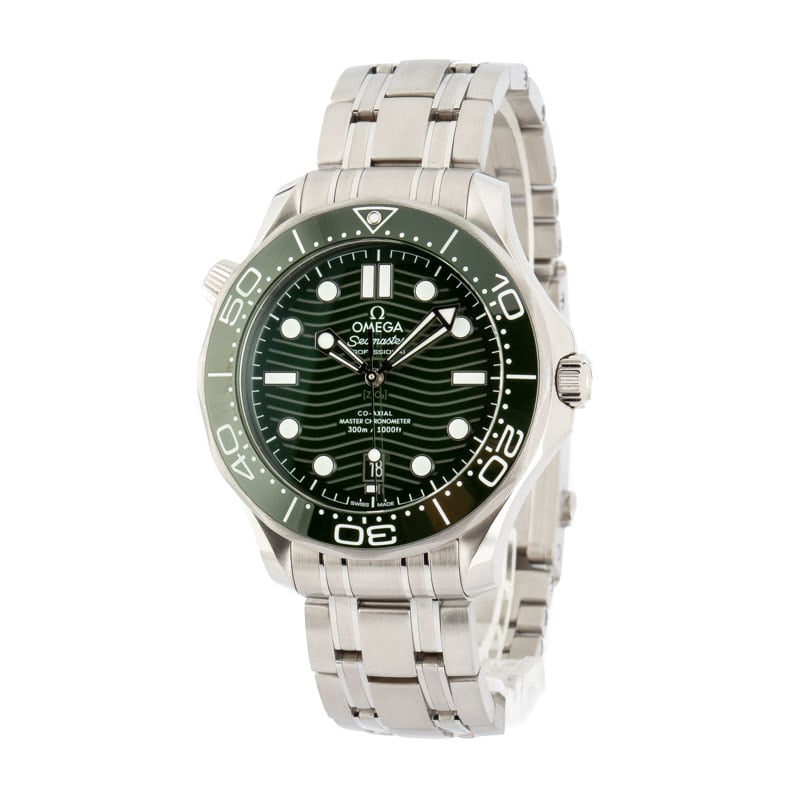 Used Omega Seamaster Diver 300M Green Wave Dial