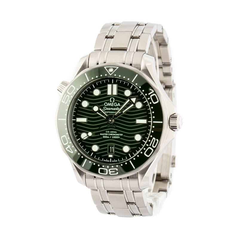 Used Omega Seamaster Diver 300M Green Wave Dial