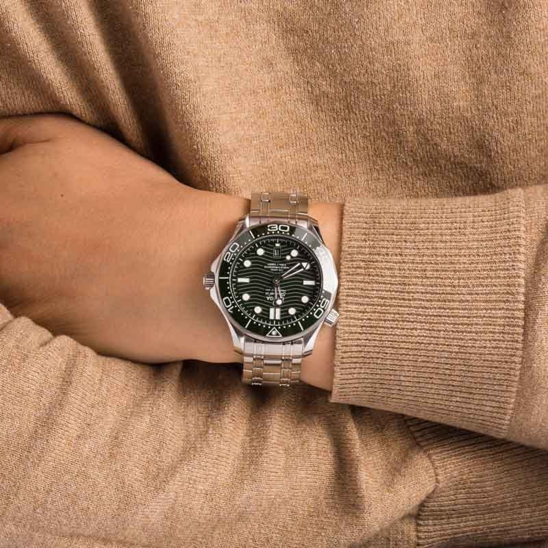 Used Omega Seamaster Diver 300M Green Wave Dial