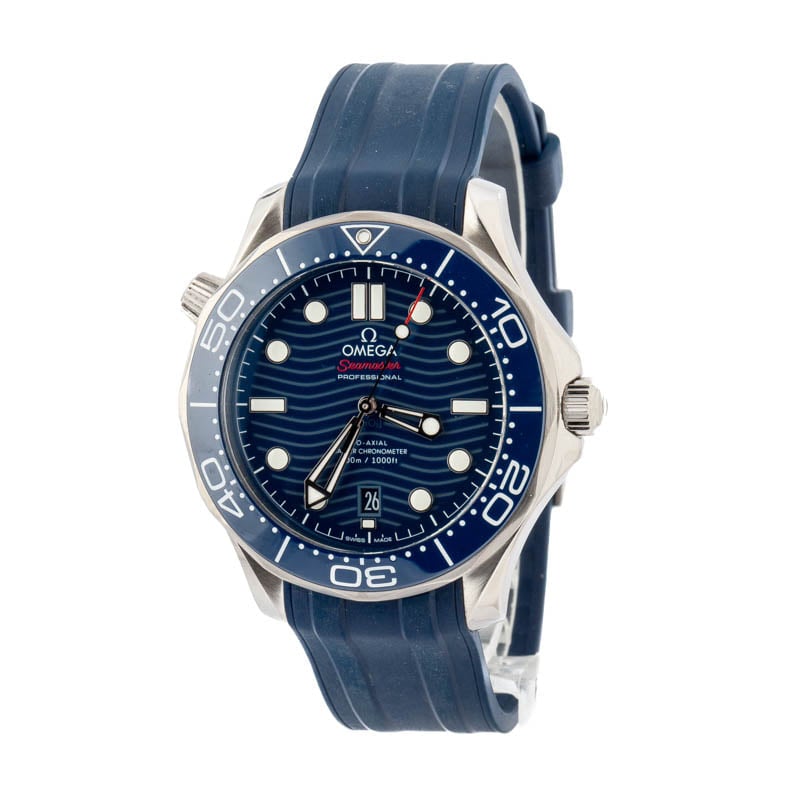 Omega Seamaster Diver 300M Blue Wave Dial & Rubber Strap