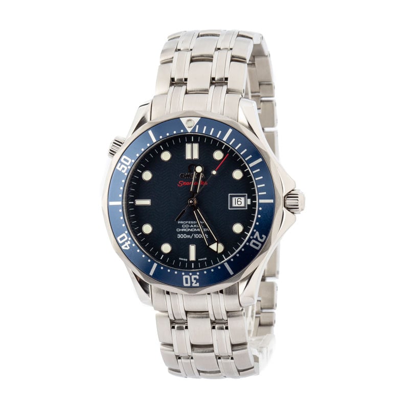 Pre-owned Omega Seamaster Diver 300M Blue Wave Dial