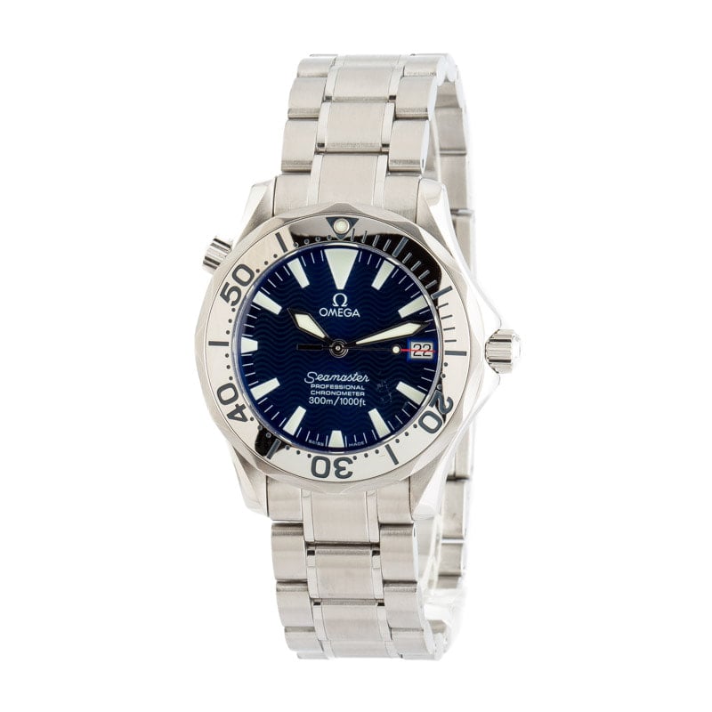 Pre-owned Omega Seamaster Blue Wave Dial