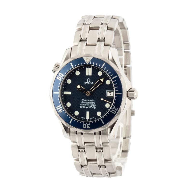 Pre-owned Omega Seamaster Diver 300M Blue Dial Stainless Steel