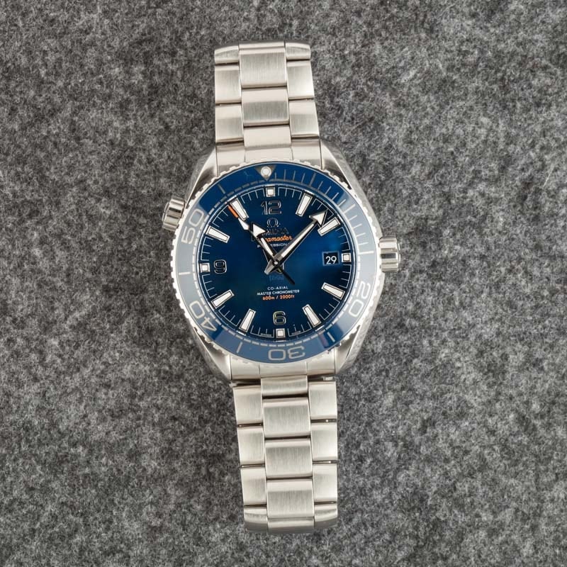 Pre-owned Omega Seamaster Planet Ocean Blue Dial