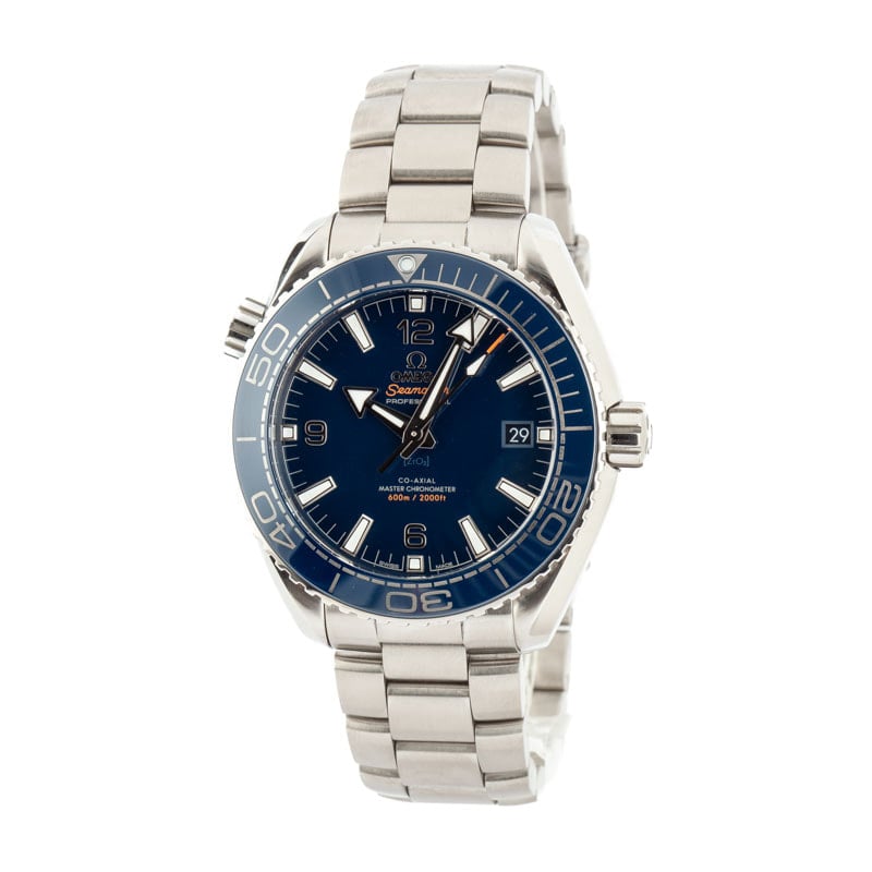 Pre-owned Omega Seamaster Planet Ocean Blue Dial