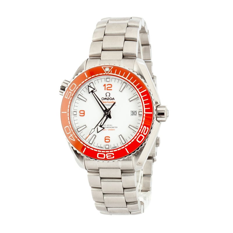 Pre-owned Omega Seamaster Planet Ocean 600M Orange Bezel