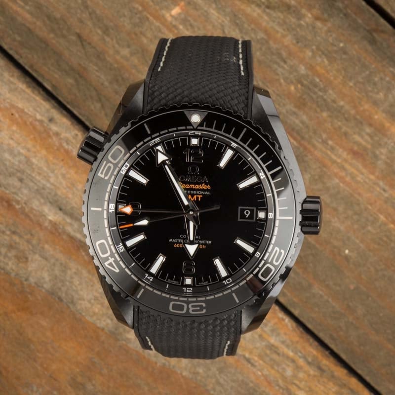 Pre-owned Omega Seamaster Planet Ocean Black Ceramic