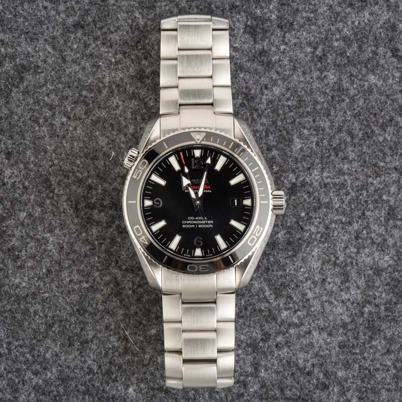 Pre-owned Omega Seamaster Planet Ocean 600M Black Dial