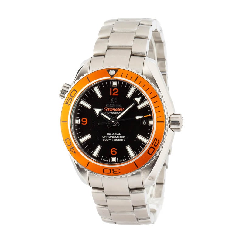 Pre-owned Omega Seamaster Planet Ocean Orange Bezel