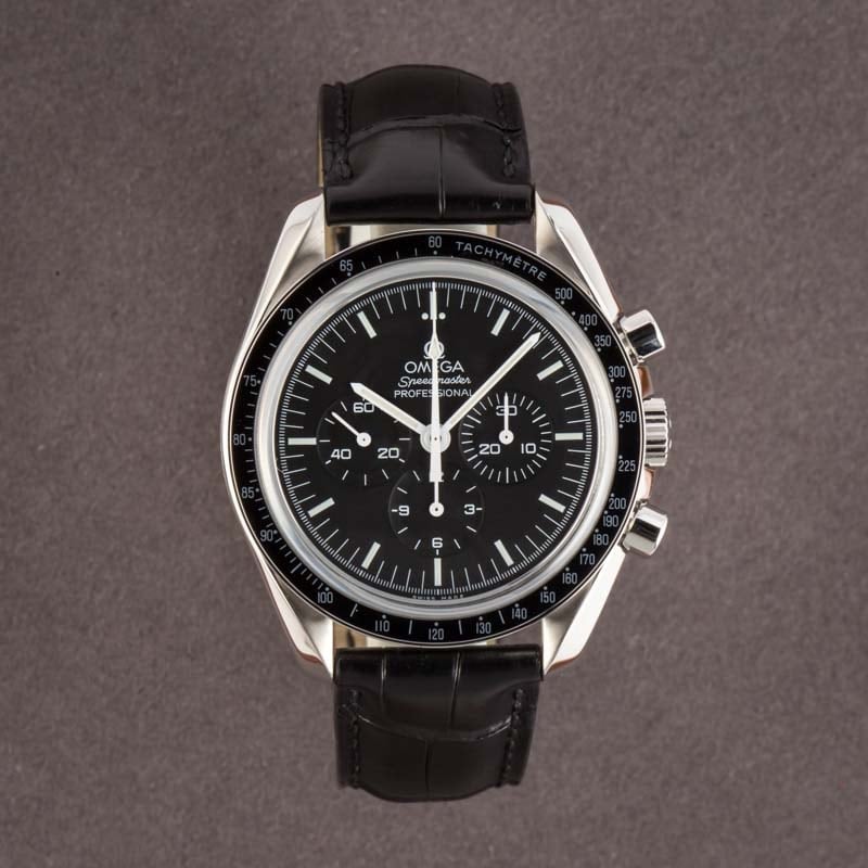 Men's Omega Speedmaster Moonwatch 42MM Leather Band