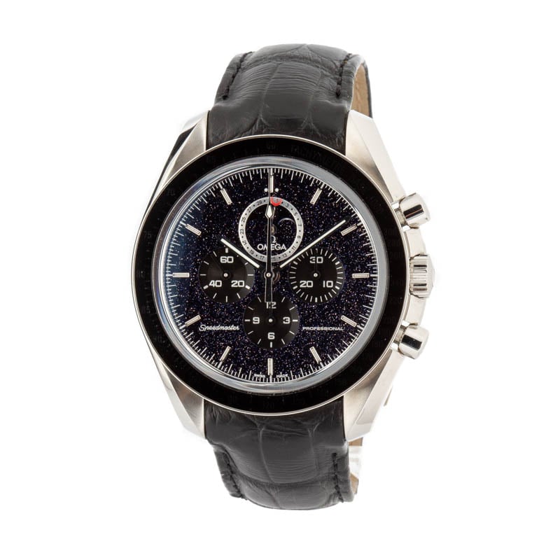 Omega Speedmaster Moonphase Stainless Steel on Leather Strap