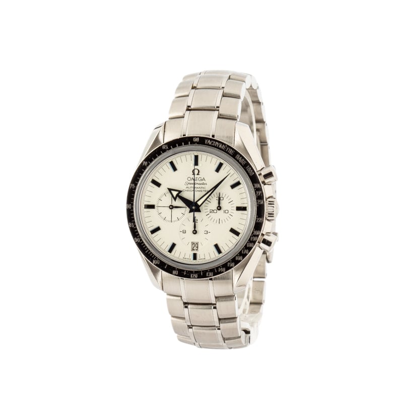 Pre-owned Omega Speedmaster White Dial